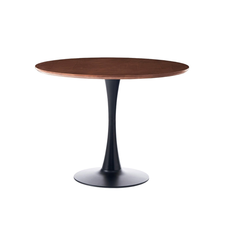 Table de salle à manger en bois massif noyer et noir, H 29,53 po x L 35,43 po x l 35,43 po