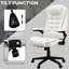 Fauteuil en cuir PU blanc avec massage par vibration et siège de soutien pour le dos
