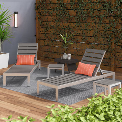 Aynura 4 Piece 76'' Long Reclining Chaise Lounge Set