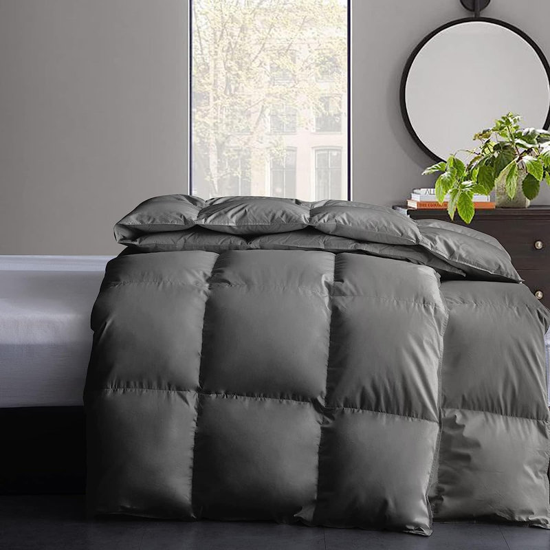  Housse et couette 100% coton, Housse de couette pour très grand lit, Gris