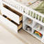Lit mezzanine simple avec DEL, bibliothèque, tiroirs - blanc pour tiroirs, tablettes et escalier sécuritaire-335437631