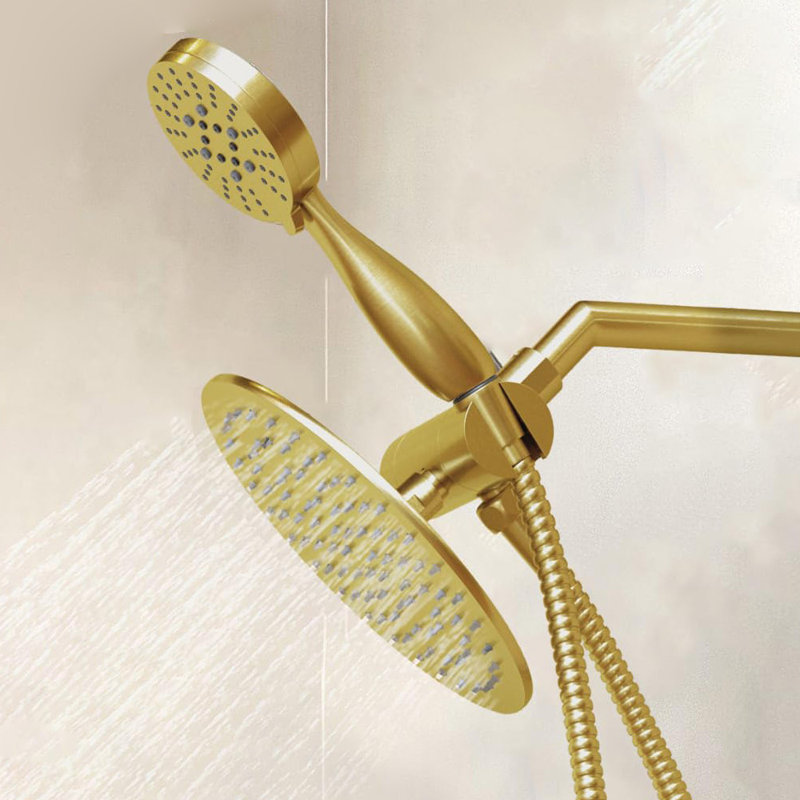 Dual Shower Head Combo, 8-Inch Rainfall & 3-Flow Handheld,2.5 GPM, Polished Chrome