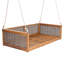 Lit double en bois massif d'extérieur classique en bois massif, cadre de balançoire en rotin de véranda de jardin avec de longues cordes pour la piscine, la cour arrière-486254994