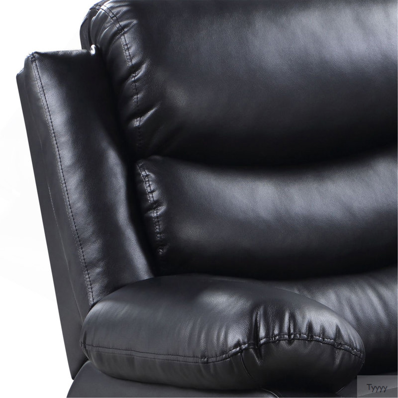 Fauteuil inclinable électrique avec accoudoirs coussinés, Noir