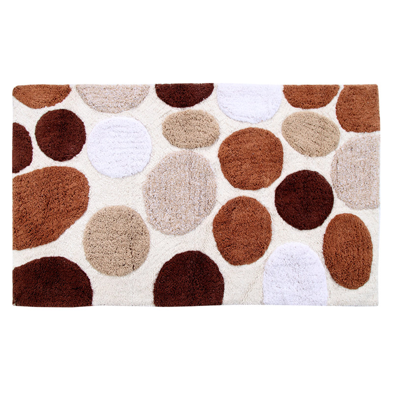 Yarger Cotton Non-Slip Bath Rug, Brown, 34" x 21"