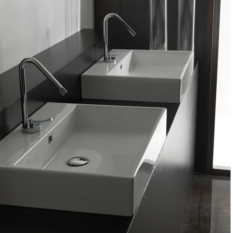Unlimited 23.6'' L Bathroom Sink, Glossy White, Single Hole