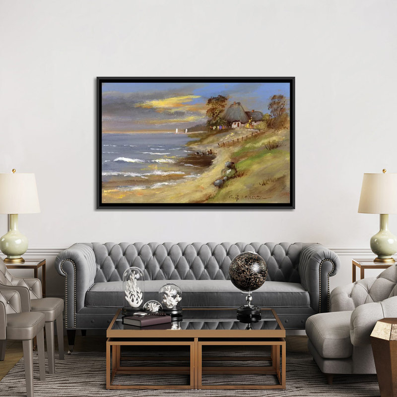 « view ii », impression sur toile, H 18 po x l 26 po x P 1,5 po, Toile avec cadre noir, Pas de tapis