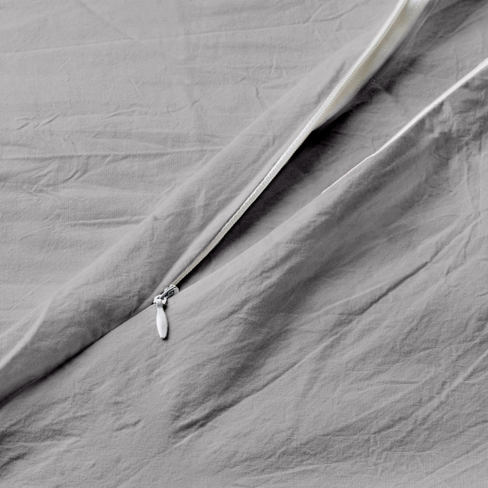 100% Cotton Crinkle Washed Duvet Cover Set, King/Cal. King Duvet Cover + 2 Shams, Ash Gray
