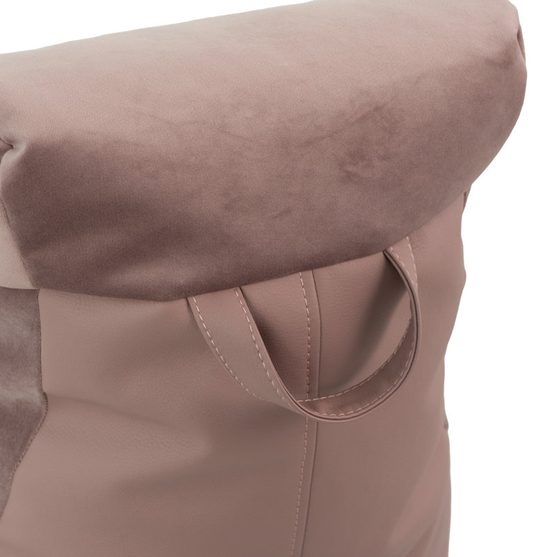 SoftScape Two-Textured Trendy Bean Bag, 2-Piece - Sterl inchg, Pink Faux Leather