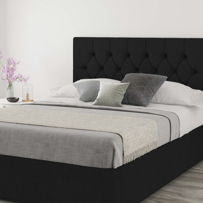 Talcott Upholstered Headboard, Linen Ebony, Kingsize (5')