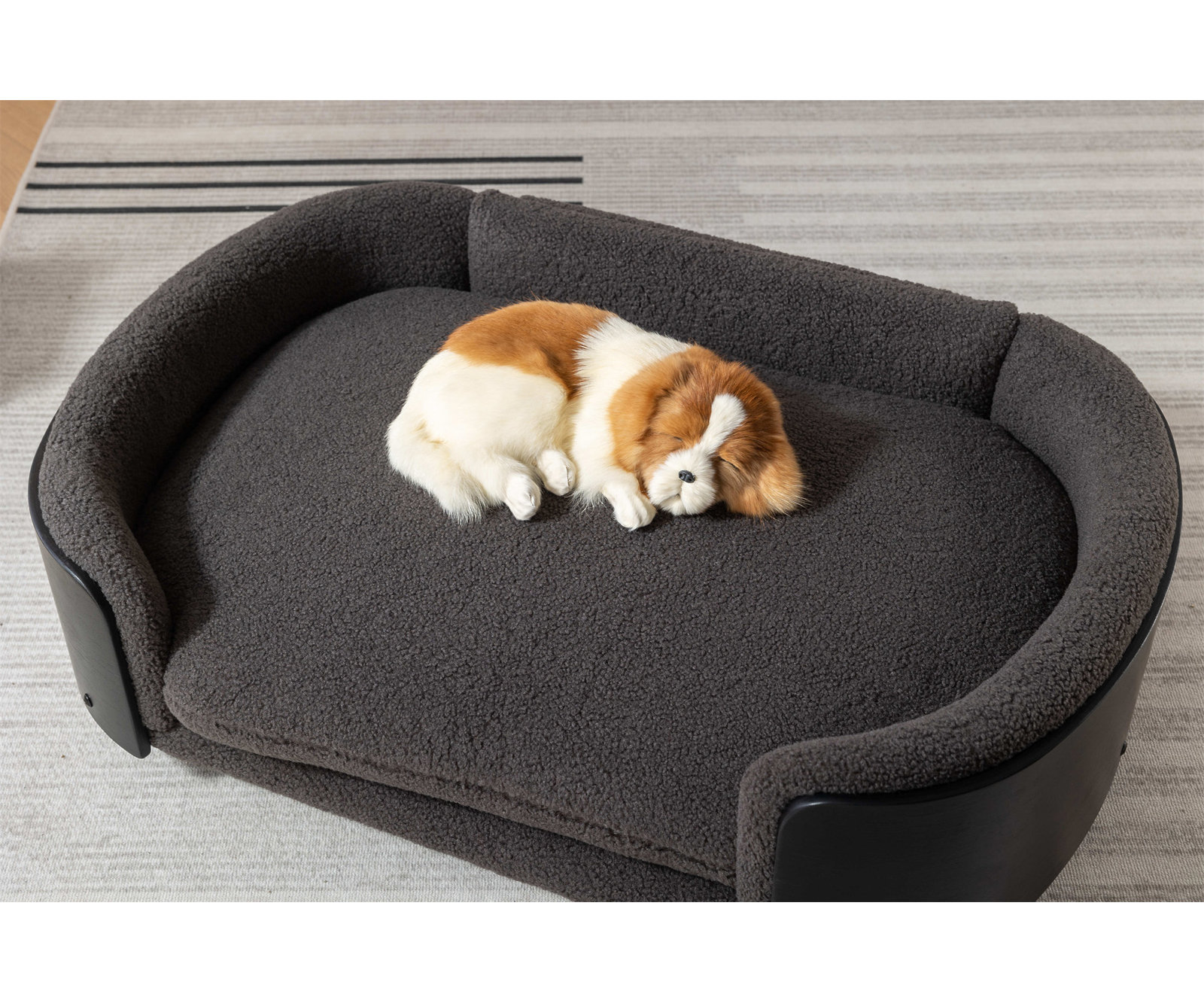 Inira Pet Bed, 9.85" H x 30.7" W x 20.08" D, Dark Gray/Black
