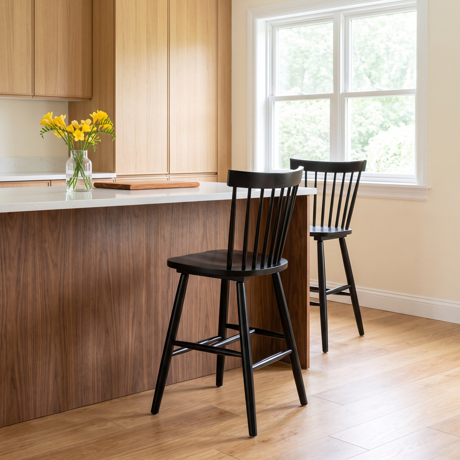 Stacee Bar Stool, Black, Counter Stool (24" Seat Height)