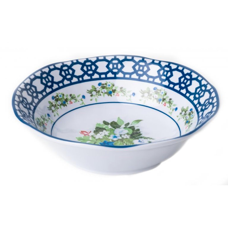 TRELLIS AND TOPIARY MELAMINE LARGE SERVING BOWL