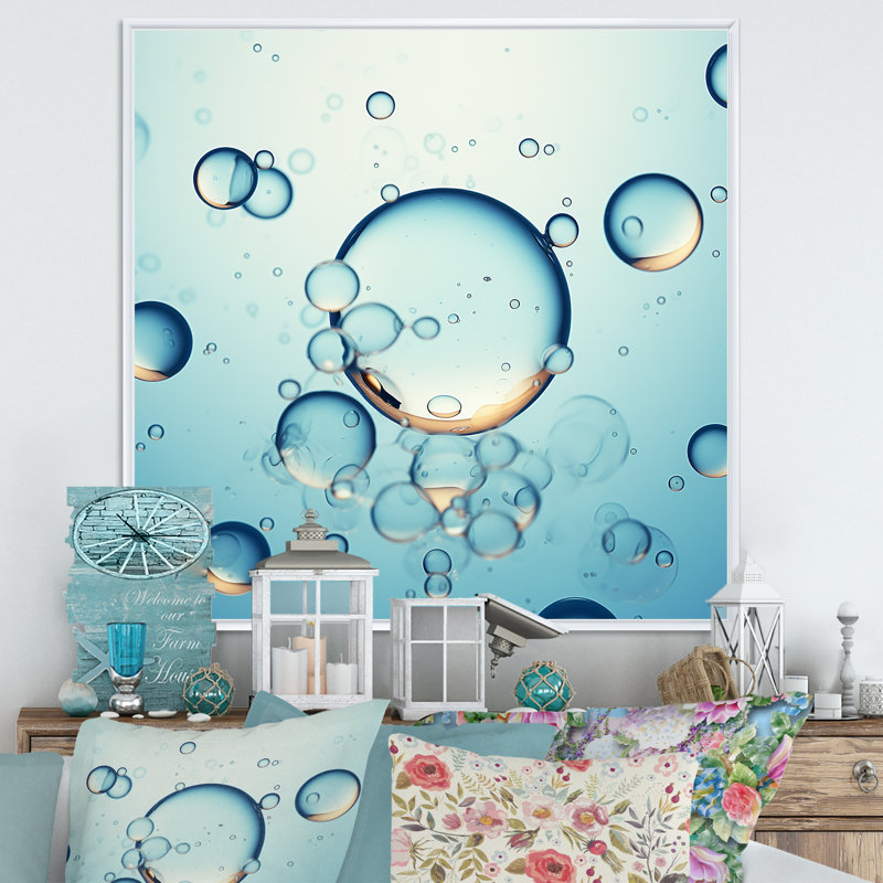 Ferments Bubble Fantasy, reproduction d'art sur toile, Cadre flottant blanc, H 16 po x l 16 po