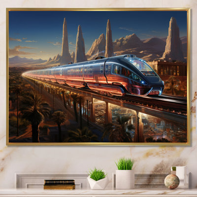 Colourful Train From The Future I - Transportation Canvas Prints
