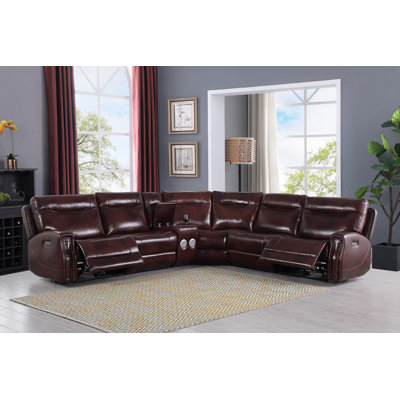 Canapé modulaire en cuir 6 pièces Shantanae