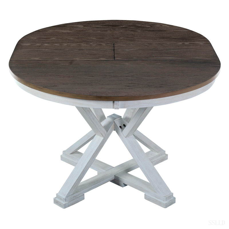 Ensemble de table de salle à manger 5 pièces Retro, Brun / blanc antique, Brun, Beige, Blanc antique
