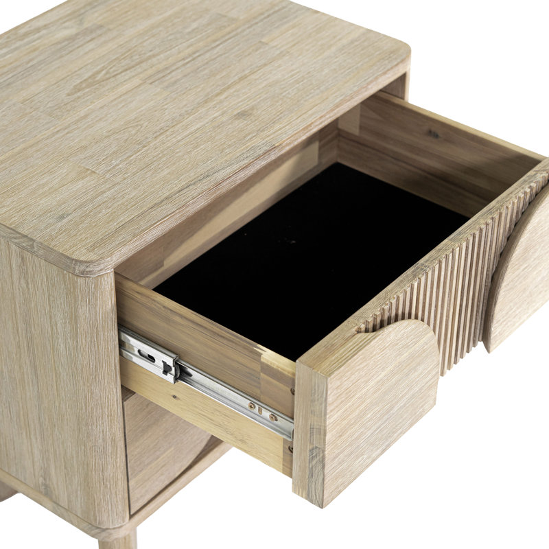 Lemannville Hina 2-Drawer Acacia Nightstand