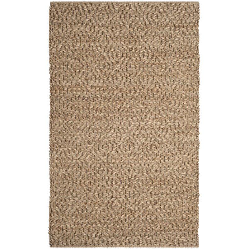 Munhall Fibre Hand-Woven Natural/Brown Area Rug, Rectangle 8' x 10'
