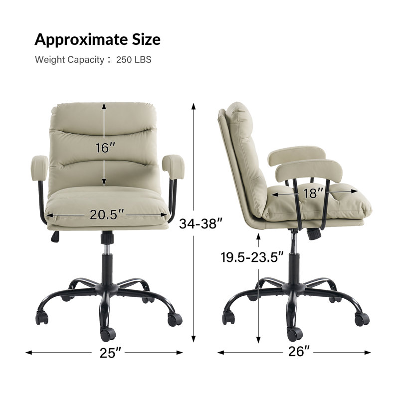 Chaise de bureau Kaynath , Ivoire