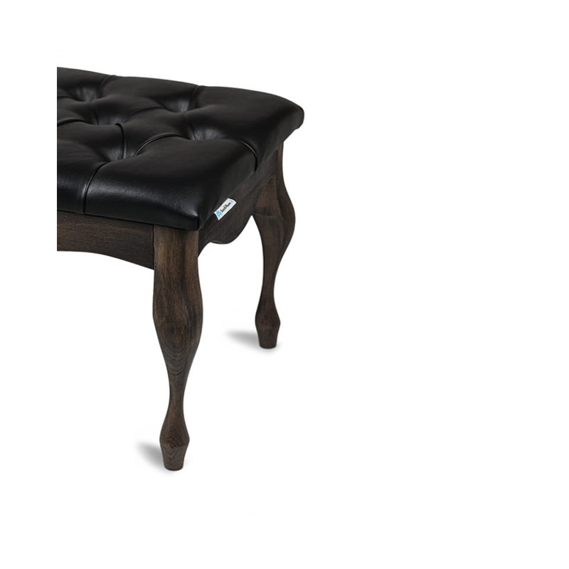 Colrain Faux Leather Upholstered Bench, H40 x W60 x D40cm, Black/Wenge