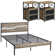 3 Piece Bedroom Set Wood Bed Frame And Nightstand Set Mattress Foundation With Side Table Set