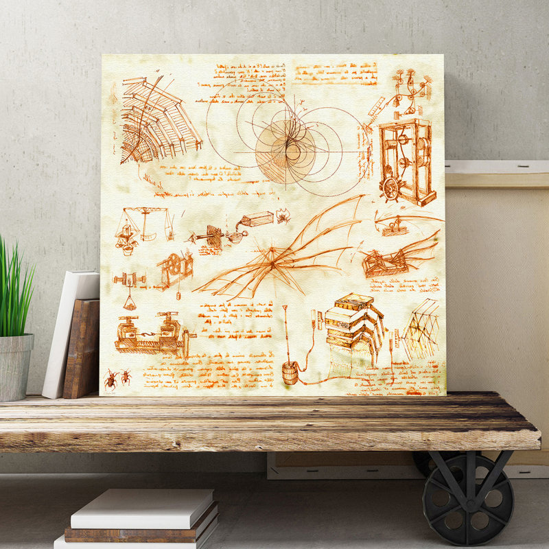 Leonardo Da Vinci - Wrapped Canvas Painting, 35cm H x 35cm W
