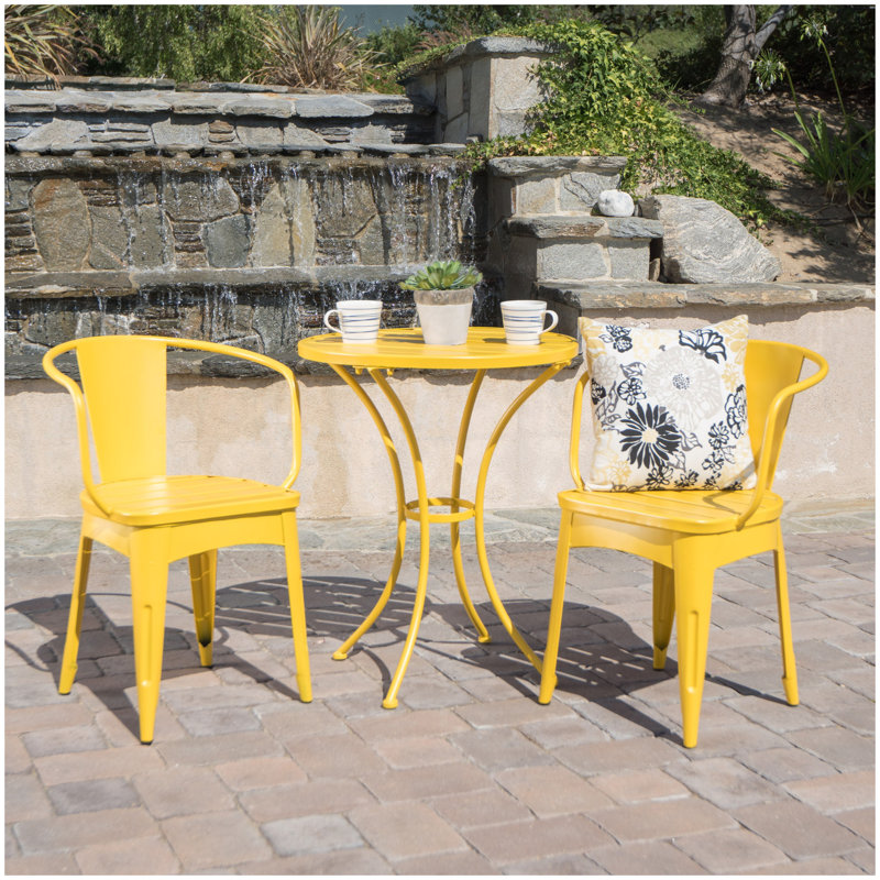 ENSEMBLE MÉTAL 3 PCS COLMAR, Jaune