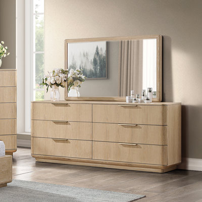 Commode Pauline à 6 tiroirs avec miroir
