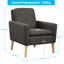 Black and brown flat armchair with armrests-1604487553