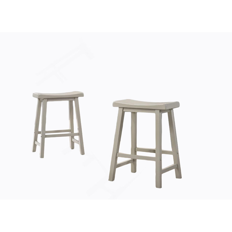 Set 17.5" Of 2 Alonzo Light Gray Backless Ergonomic Counter Height Stool