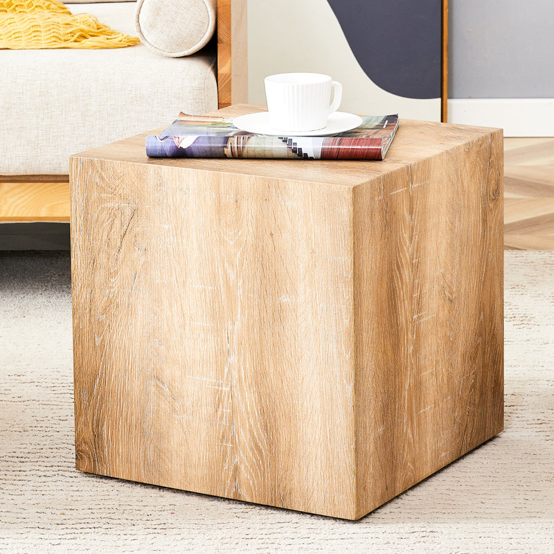 Table basse 16 x 16 x 16 po en grain de bois de noyer - Transformez le décor de votre salon 16 * 16 * 16 avec une pièce élégante