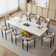 Edora 62.99'' to 94.48" Extendable Rectangular Sintered Stone Dining Table for 8-10