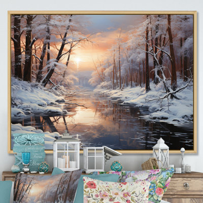 Frozen Wilderness Winter Landscape I Framed On Canvas Print