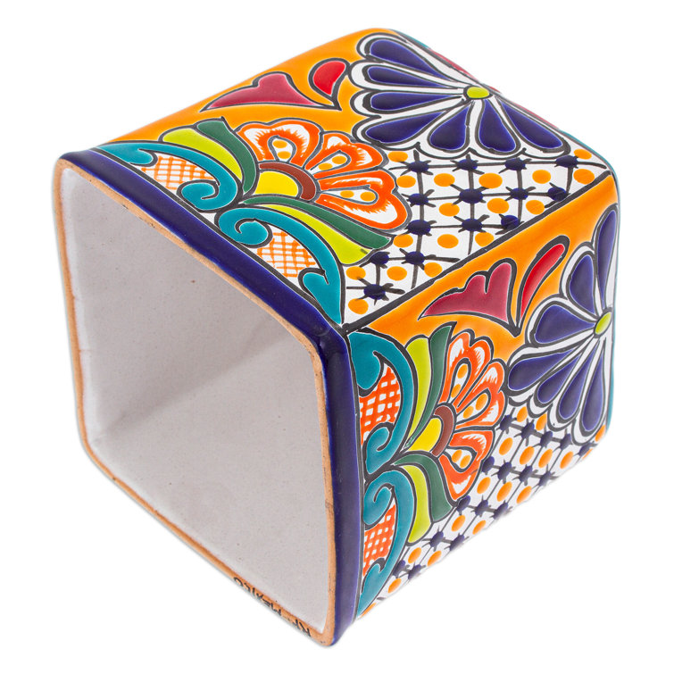 Handmade Hacienda Convenience Ceramic Tissue Box Cover (Mexico