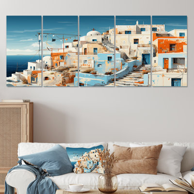 Ensemble d'art mural 5 pièces Santorini Grèce III - Santorini