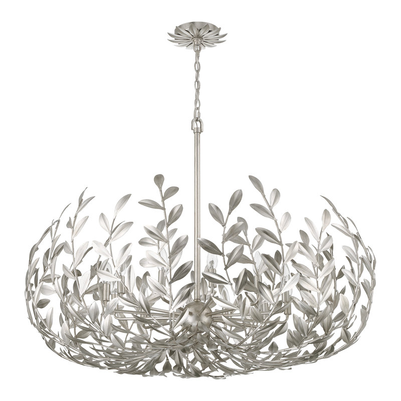 Lustre 12 lumières Aumiller, Argent antique
