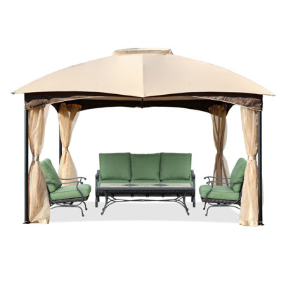 Metal Frame Canopy Top Gazebo with Netting
