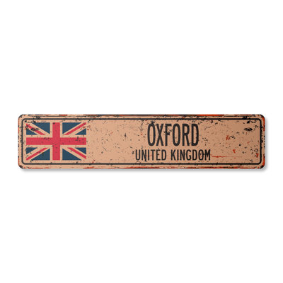 Oxford Gb Street Sign Aluminum 4" X 18"