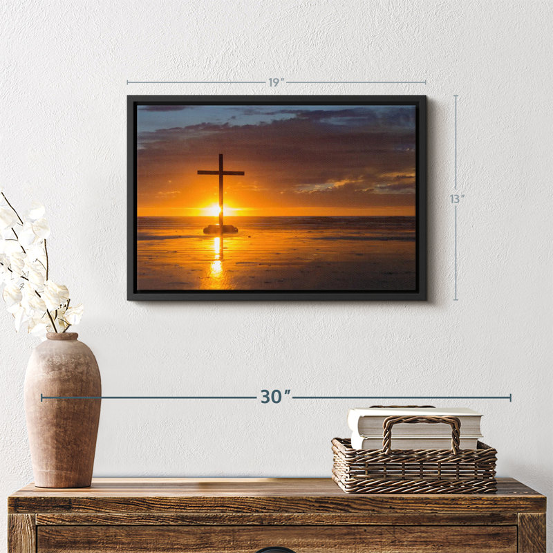 «Cross Sunset Canvas Print», H 13 po x l 19 po