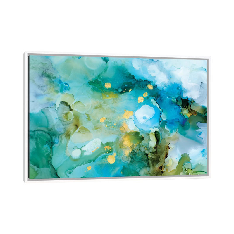 Aqua Brume II par Victoria Borges - reproduction d'art, H 18 po x l 26 po x P 1,5 po, Toile blanche encadrée, Aucun mat