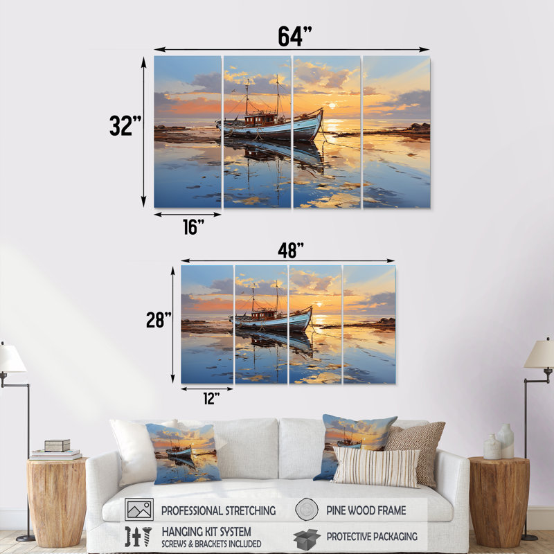 Ensemble d'art mural 4 pièces Sunrise, H 28 po x l 48 po