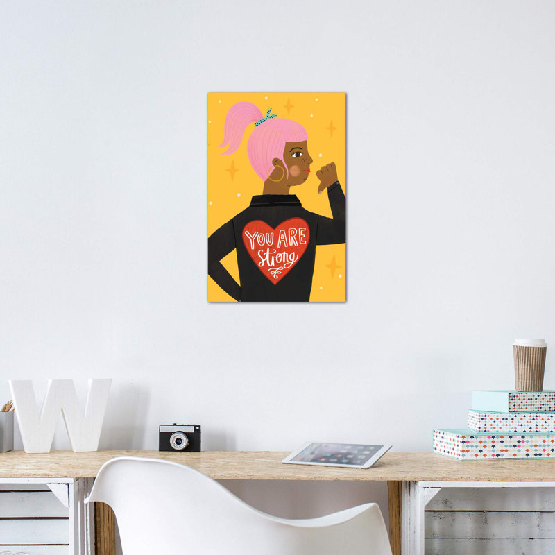 «Everyday Hey Girl I» par Lisa Barlow - impression d'art graphique, H 26 po x l 18 po x 1,5 po, Toile tendue, Pas de tapis