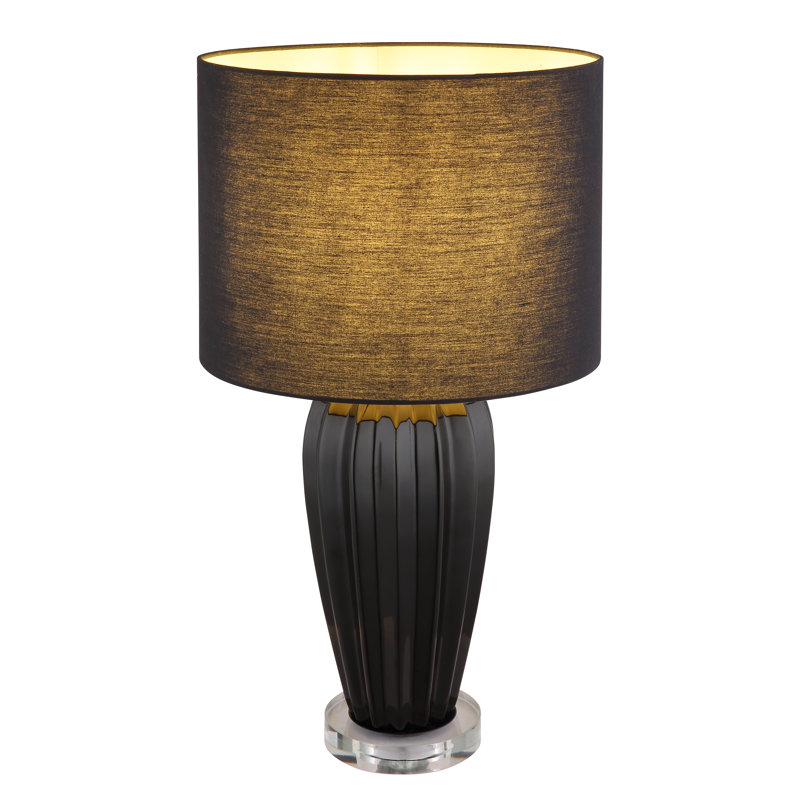 Nayelys Ceramic Table Lamp, Black, Black