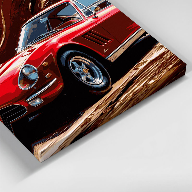 Art sur toile, transport, luxe et voiture exotique, 12" H x 12" W