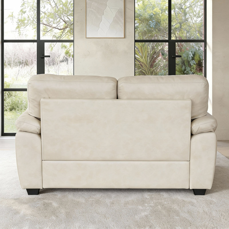 58.66" Leathaire Loveseat with 2 Accent Pillows for Living Room, Beige
