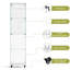 Armoire en verre blanche à 4 niveaux avec serrure et roulettes, 3 tablettes en acrylique pour la présentation du trophée, L 15,8 po x l 14,2 po H 65,1 po, rangement pratique, unité-120632343