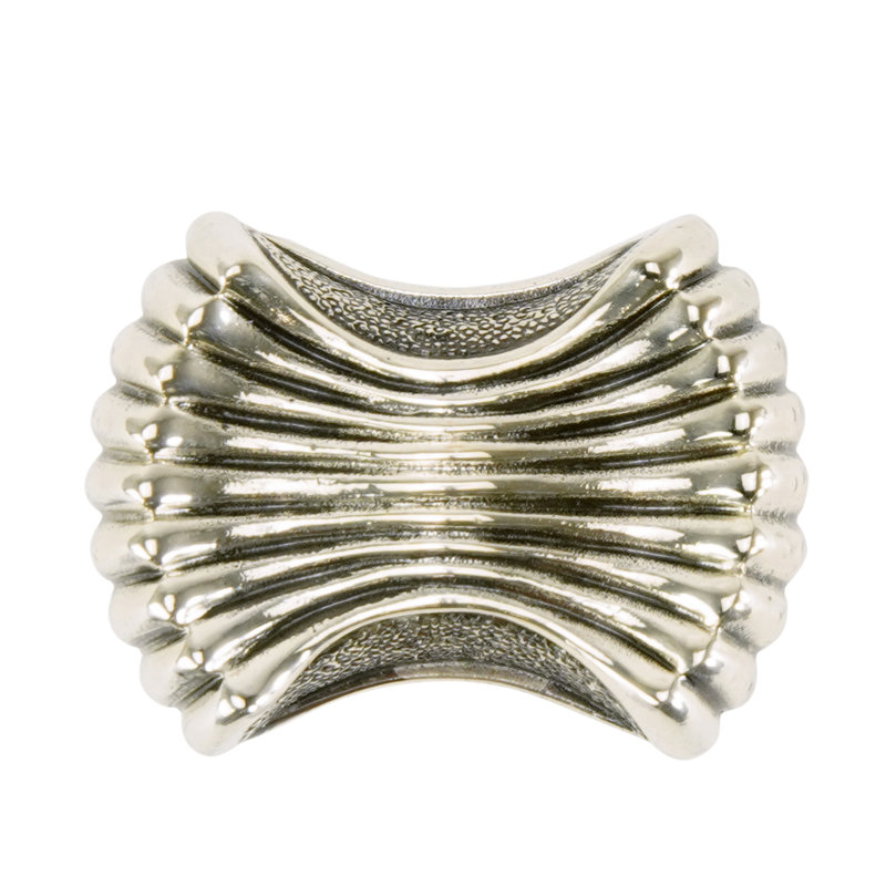 BARRINGTON PINCHED RECTANGLE KNOB; BURNISHED SILVER FINISH