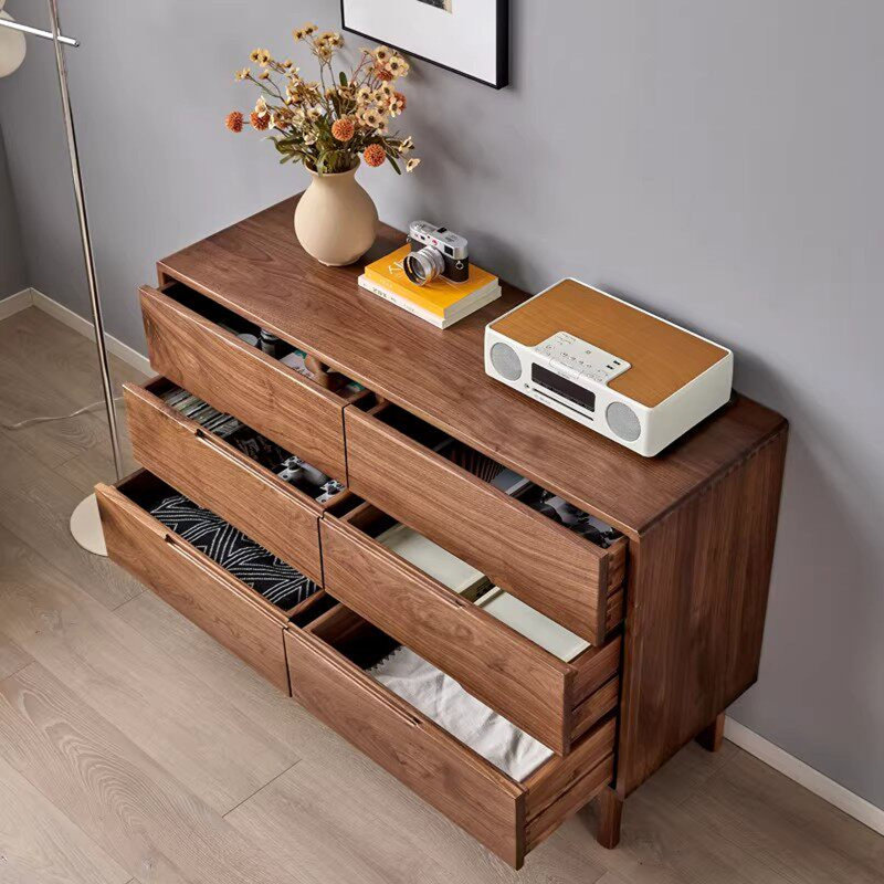 Buffet multi-tiroirs en bois massif avec rangement, 24.41" H x 47.24" W x 15.74" D