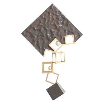 Modern Geometric Wall Sculpture Metal Wall Décor - 22" x 33"